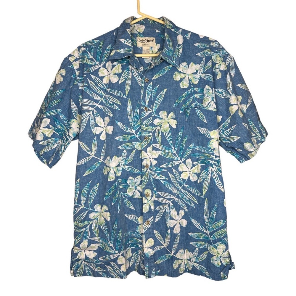 Cooke Street Hawaiian Floral Button Down Short Sleeve Shirt Large